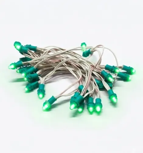 Green LED String Lights with Wires